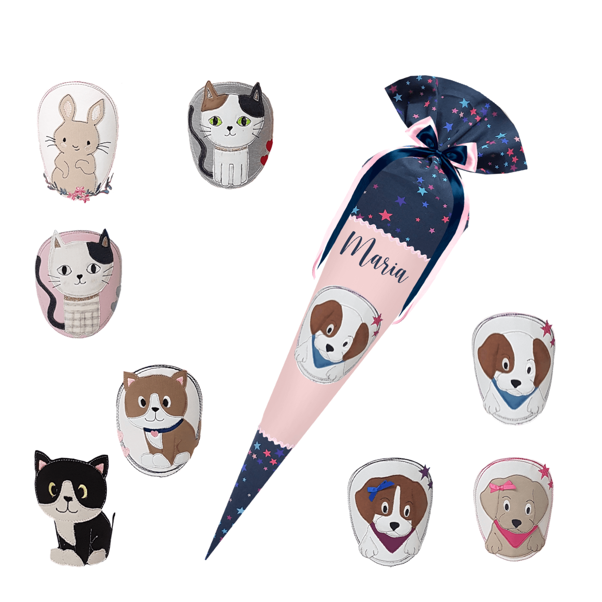 Schultüte passend zum School Mood – Leni – Haustiere – Hund – Katze – Hase – Bild 2