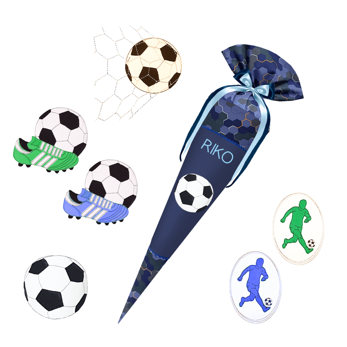 Schultüte passend zum Step by Step – Lava Dragon – Fußball, Fussball, Fussballer, Netz, Jungs – Bild 2